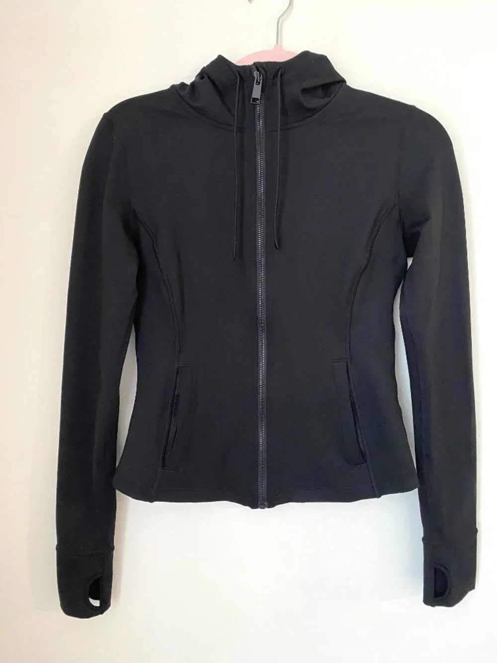 Carbon38 Athletic Zip Up Hooded Jacket in Cloud Compression | Like New | Black - Picture 3 of 10
